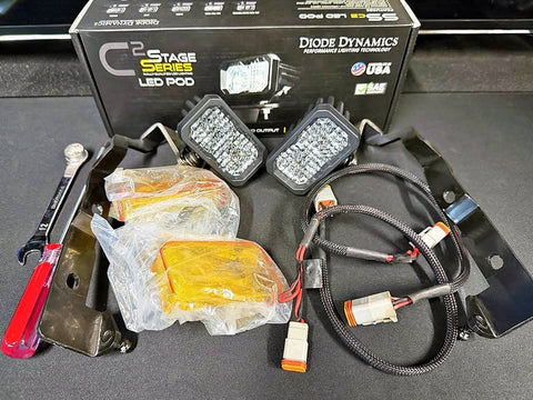 Diode Dynamics Stage Series C2 2" LED Lamps + Z1 Brackets for 2005-2021 Nissan Frontier