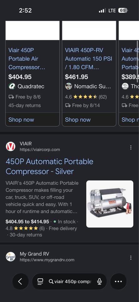 VIAIR 450P HD Portable 12V Air Compressor in Redding, CA (photo 2) — photo 2