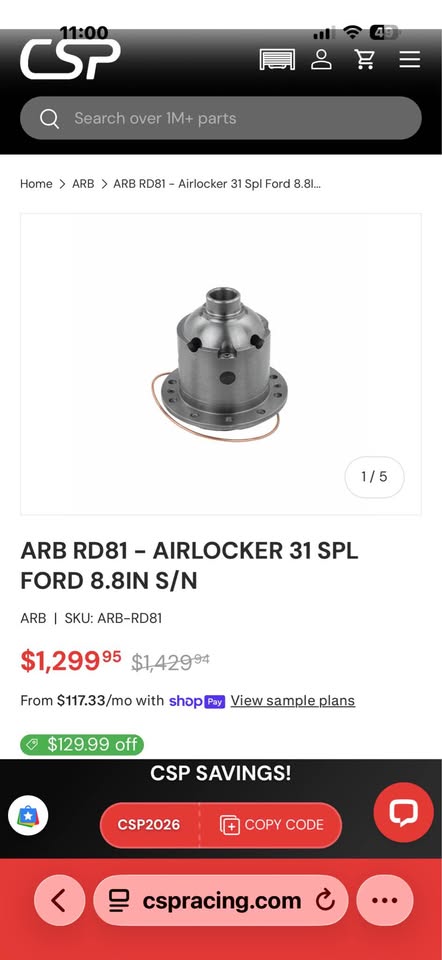ARB air locker, ARB air compressor 12 V high output on board Air Supply, 456 gears ring and pinion — photo 2