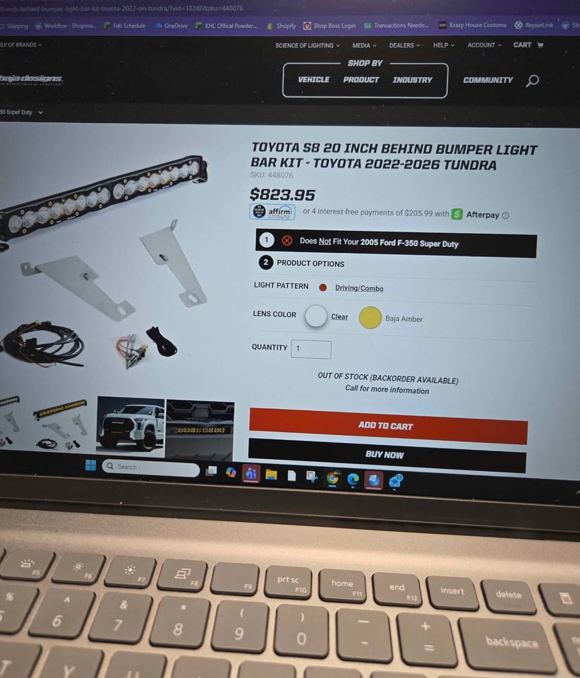 2022-2026 Toyota Tundra Baja Designs Behind Bumper Light Bar Kit in Monroe Twp, NJ (photo 2)