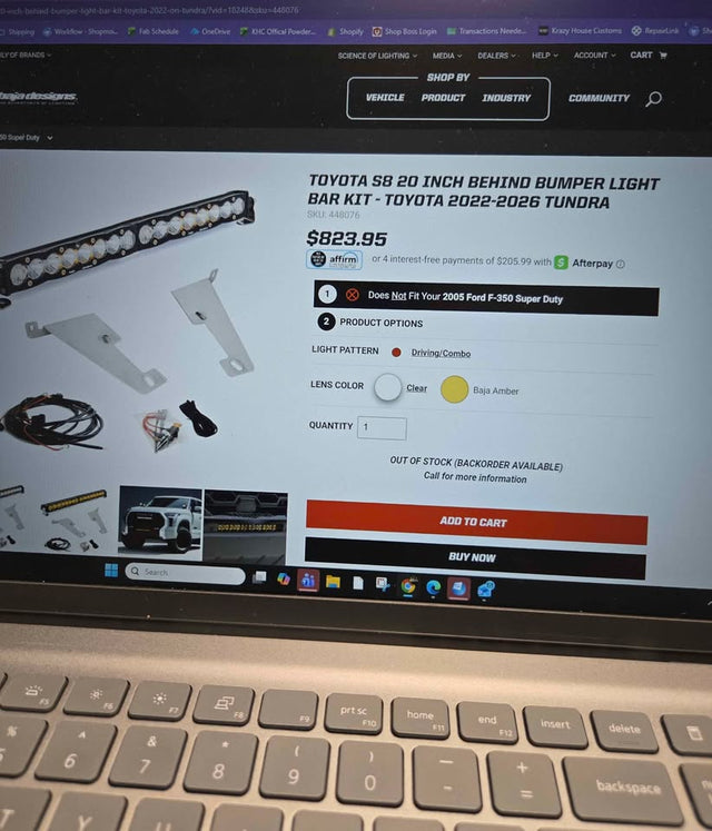 2022-2026 Toyota Tundra Baja Designs Behind Bumper Light Bar Kit — photo 2