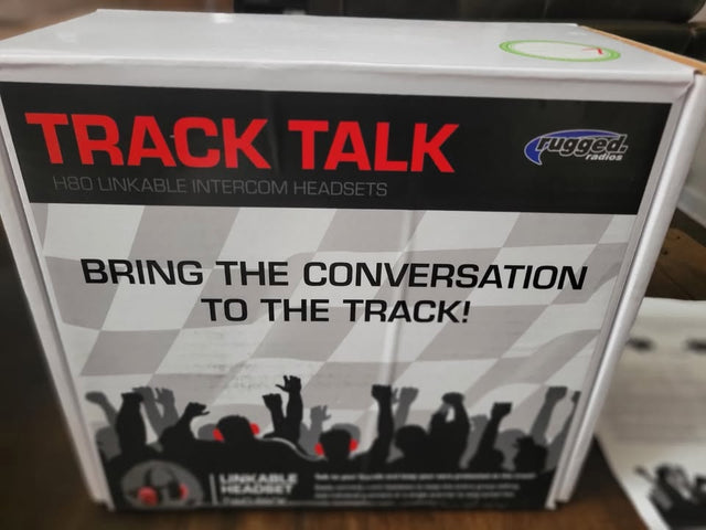 Set Of 2 Rugged Radios H80 Track Talk Linkable Intercom Headsets Black/red — photo 2
