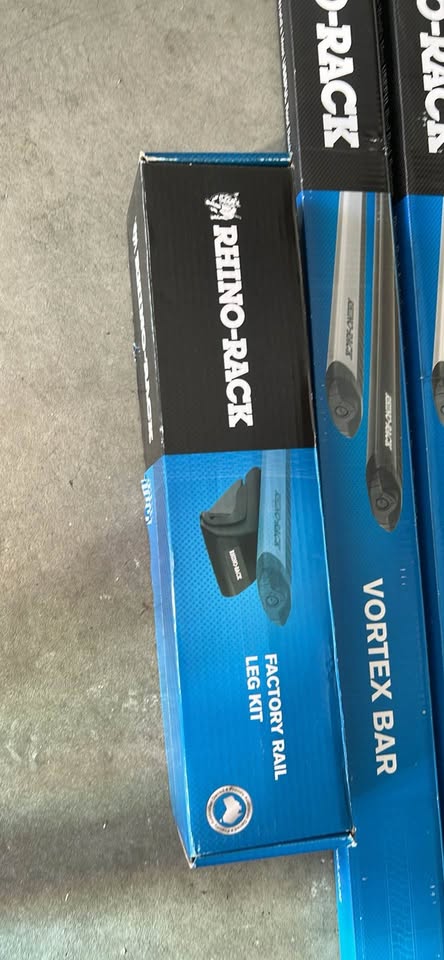 Rhino rack vortex bars 50in black and SX 027 factory rail leg kit in Boise, ID (photo 2) — photo 2