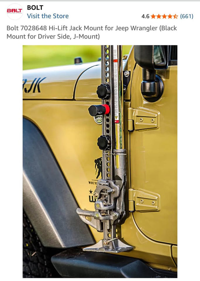 Bolt Hi-Lift Jack Mount for Jeep Wrangler and Hi-Lift 48" All-Cast Jack — photo 3