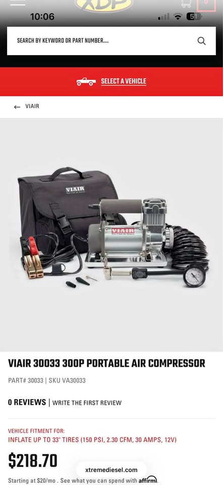 VIAIR 30033 300P PORTABLE AIR COMPRESSOR KIT in Antioch, CA (photo 1)