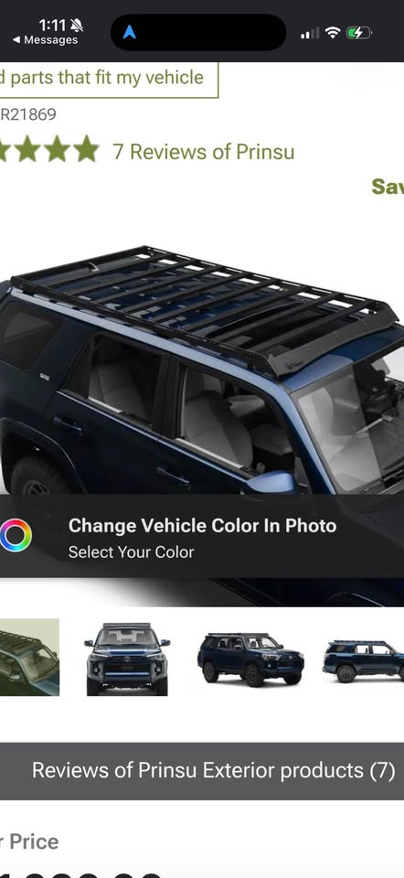 Prinsu Full Roof Rack with 40-Inch LED Light Bar Cutout Wind Deflector; Black
4runner 10-24 in Statesville, NC (photo 2) — photo 2