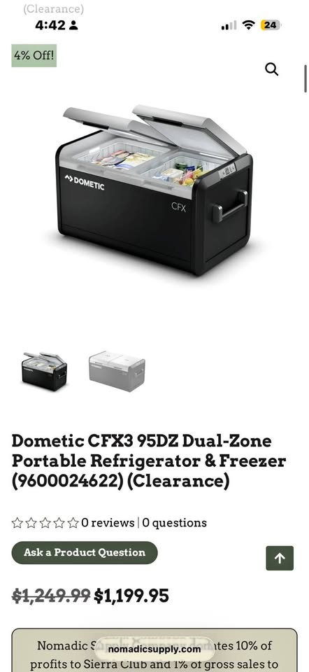 Dometic CFX3 95Dz Dual Zone Fridge/Freezer (photo 1)