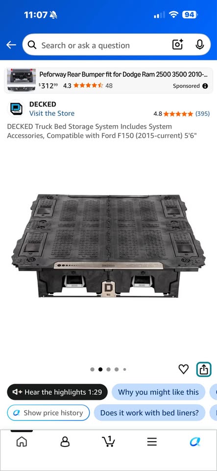 DECKED Drawer Storage System for 5’7” Short Bed Truck (was in my 2024 ram Laramie) in Fremont, CA (photo 2)