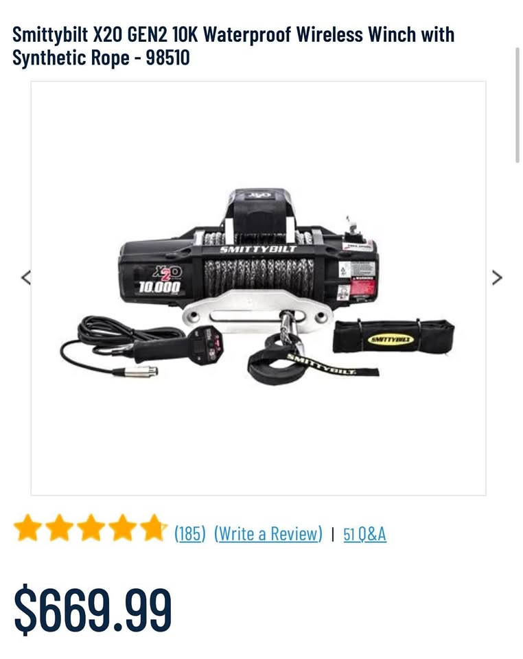 Smittybilt X2O Gen 2 Synthetic Wireless Winch - 98510 (photo 1)