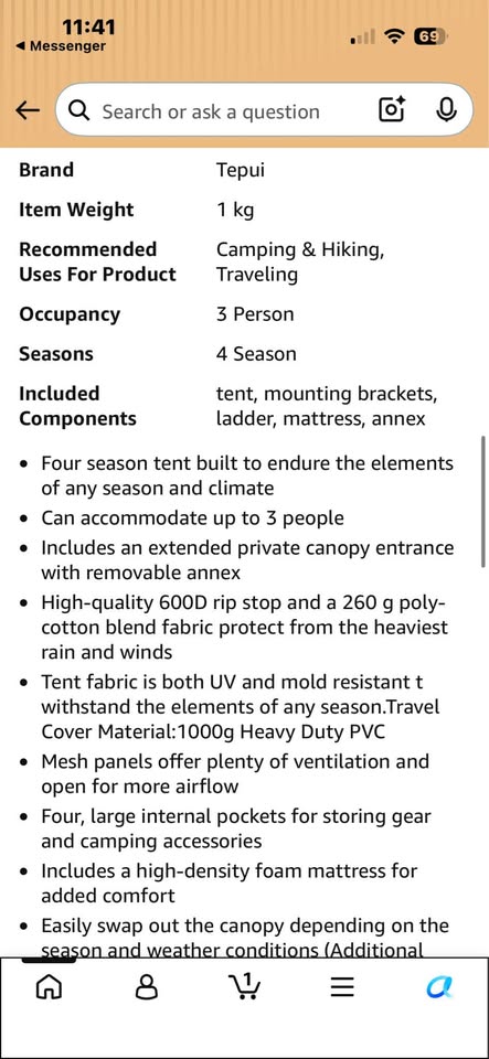 Tepui roof top tent Autana version in Leoma, TN (photo 5) — photo 5