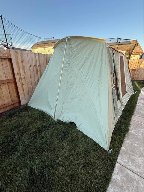 Springbar FAMILY CAMPER Canvas Tent 10x14 kodiak flexbow white duck coleman gazelle wall tent in Manteca, CA (photo 3)