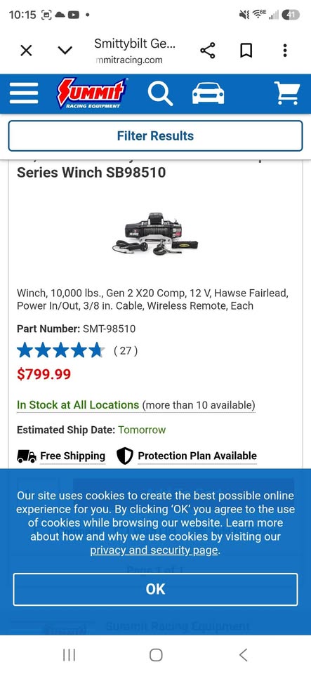 Smittybilt X2O 10,000 lbs Winch $799 brand new (photo 6) — photo 6