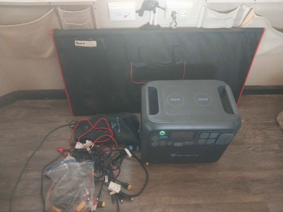 BLUETTI AC200MAX Expandable Power Station and DOKIO 300W Portable Folding Solar Panel Kit in Newberry Springs, CA (photo 7)