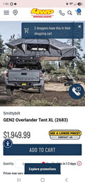 Smittybilt Gen2 Overlander XL rooftop tent