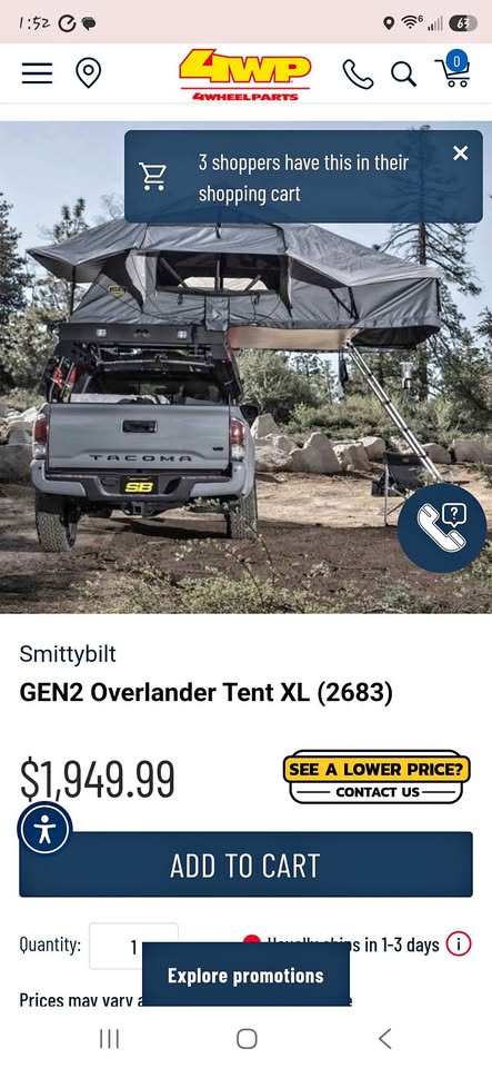 Smittybilt Gen2 Overlander XL rooftop tent in Nampa, ID (photo 1)