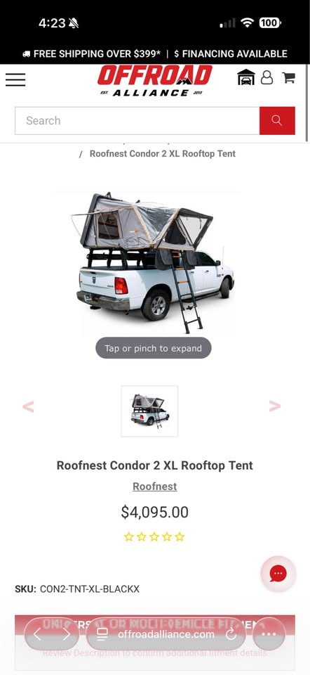 Roofnest Condor 2 XL Rooftop Tent in Gorham, ME (photo 5) — photo 5