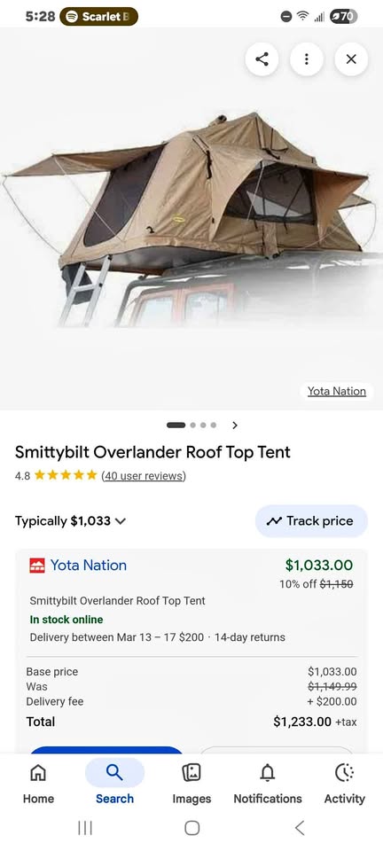 Smittybilt Overlander Roof Top Tent in Oceanside, CA (photo 1)