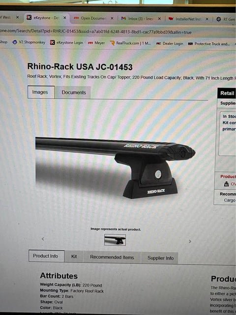 Rhino-Rack Vortex Roof Rack JC-01453 Black 71 Inch