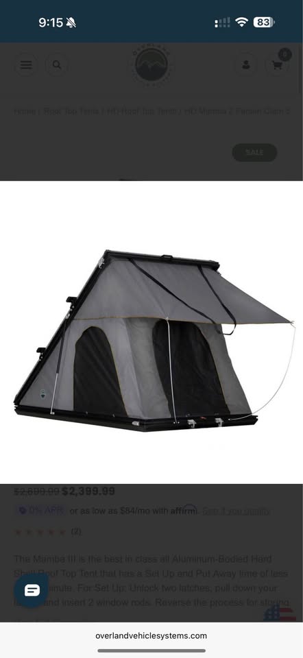 Overland Systems OVS Mamba Rooftop Tent RTT in Tracy, CA (photo 3) — photo 3