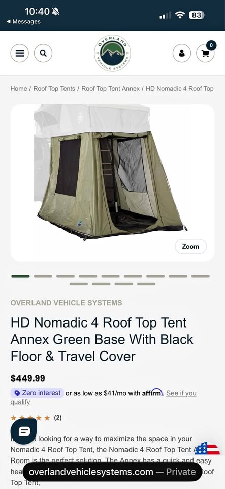 OVS Nomadic 4 Roof Top Tent Annex