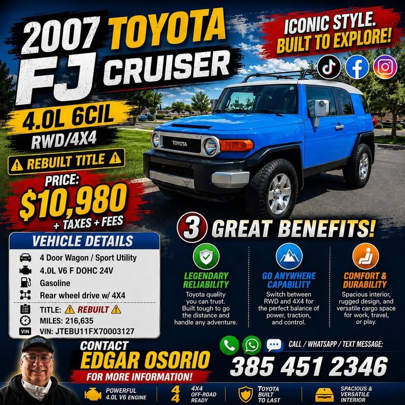 2007 Toyota FJ CRUISER 4X4 in Salt Lake City, UT (photo 8) — photo 8