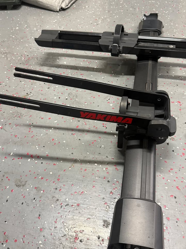 Yakima Roof Rack Rails with Bike Rack and Front Tire Holder — photo 3