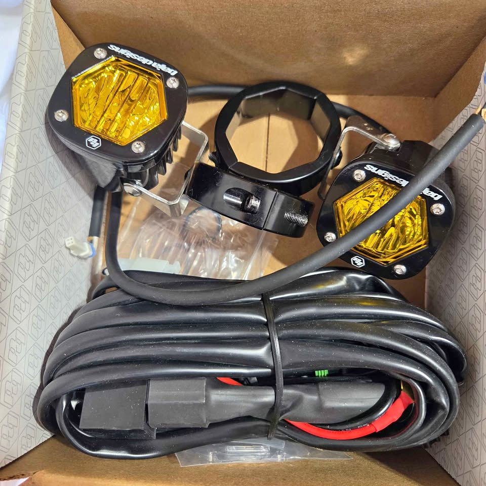 Baja Designs S1 auxiliary lights with 47mm motorcycle fork mounts in Milford, CT (photo 1) — photo 1