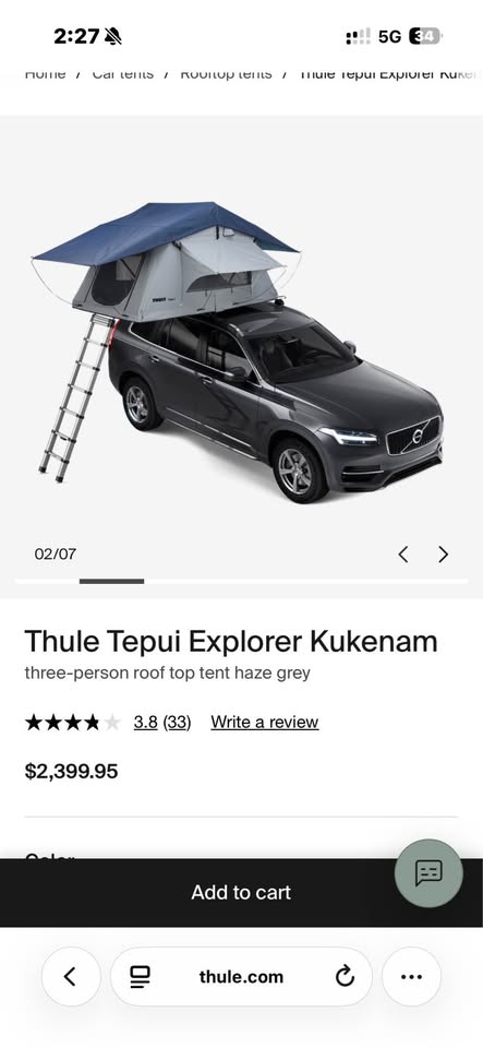 Thule Tepui Explorer Kukenam 3-Person Rooftop Tent + Accessories (photo 3) — photo 3