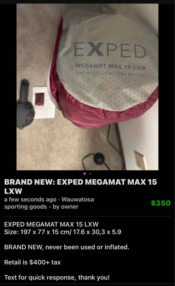 BRAND NEW: EXPED MEGAMAT MAX 15 LXW — photo 2