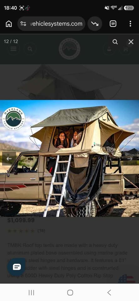 Overland Vehicle Systems LD TMBK 3 Person Soft Shell Roof Top Tent in Colorado Springs, CO (photo 4) — photo 4