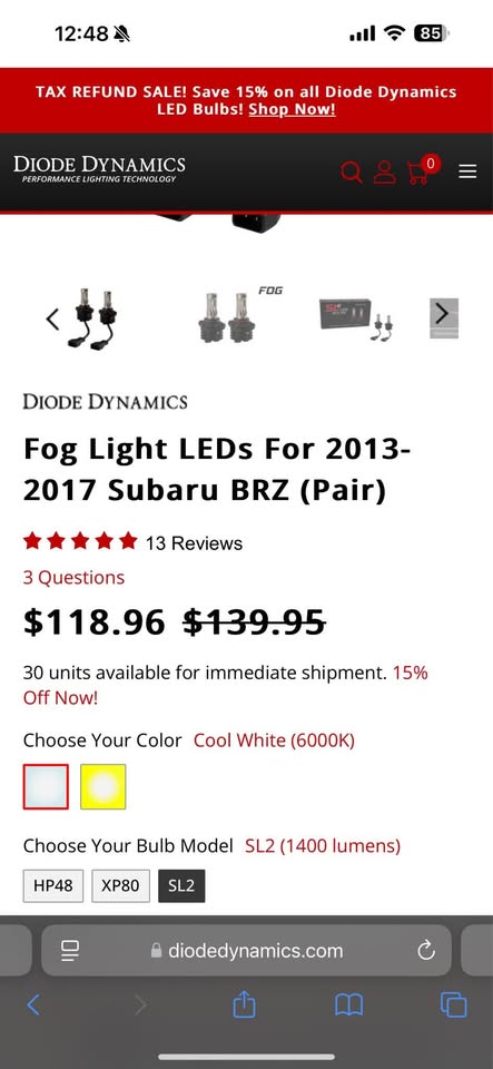 2013-2016 Brz Fog Lights Diode Dynamics in Chino Hills, CA (photo 3)