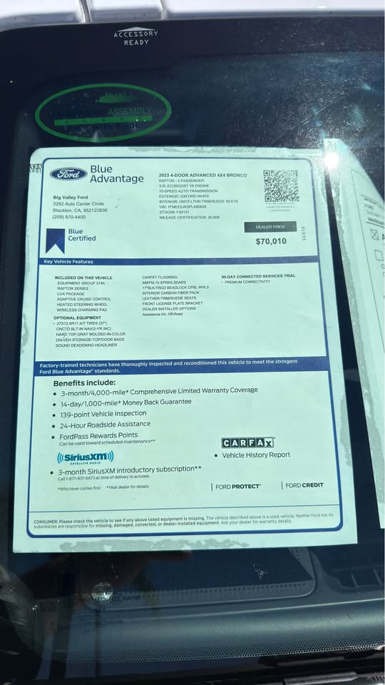2023 Ford Bronco · Raptor Sport Utility 4D in Stockton, CA (photo 2)
