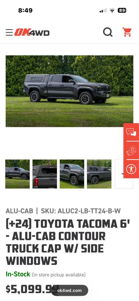 Truck topper AluCab Canopy Tacoma 24-26 in Sandy, UT (photo 5) — photo 5