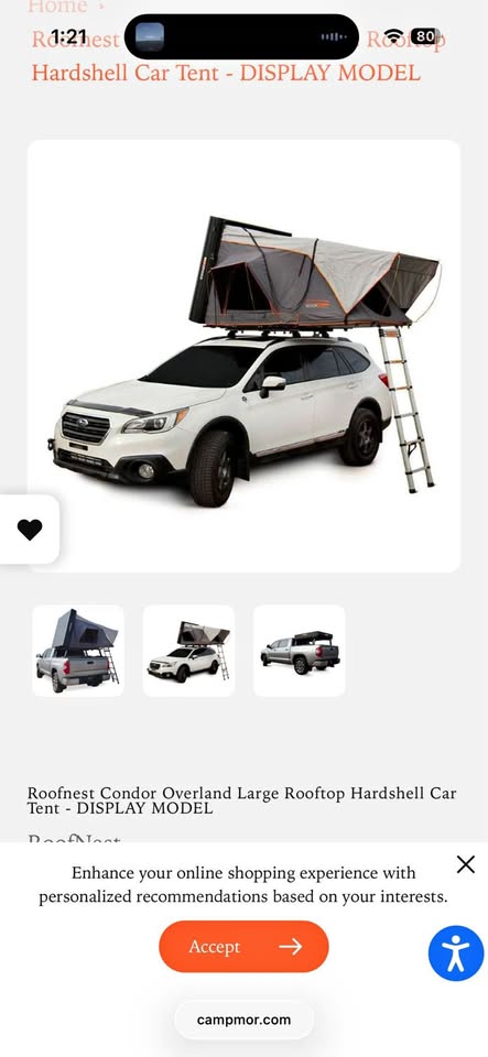 Roofnest Condor Overland Large Rooftop Hardshell Car Tent in Denver, CO (photo 1)