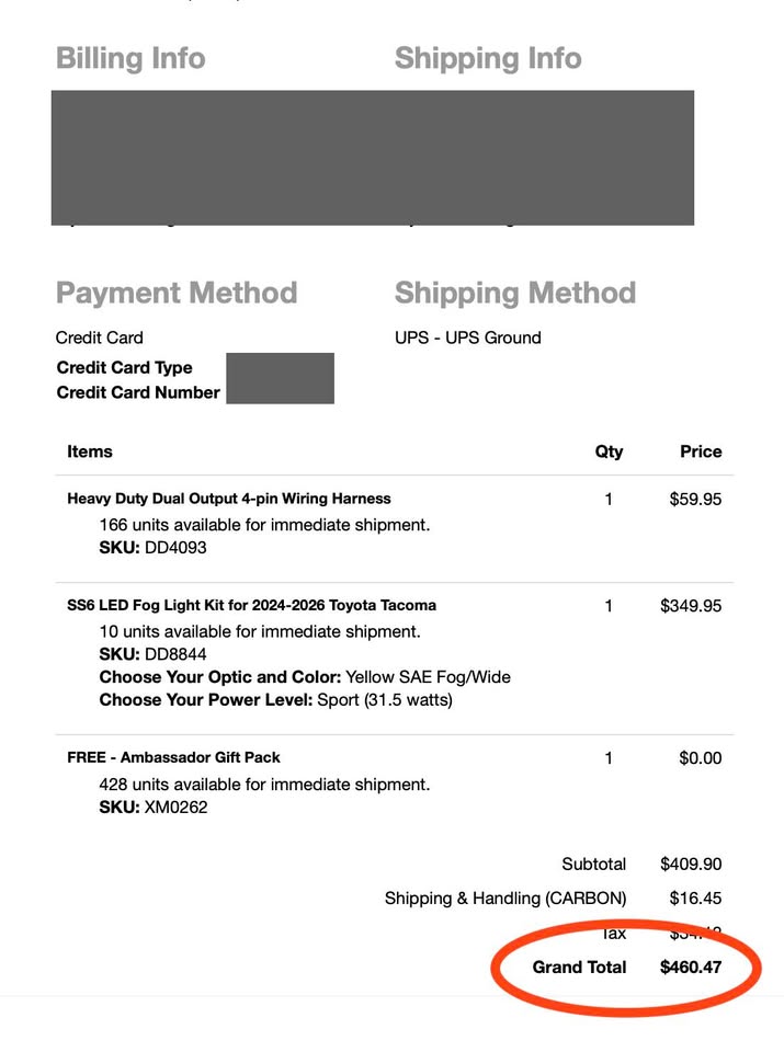 Diode Dynamics Toyota Tacoma Tundra SS6 Fog Light Kit BRAND NEW IN BOX in Austin, TX (photo 8) — photo 8