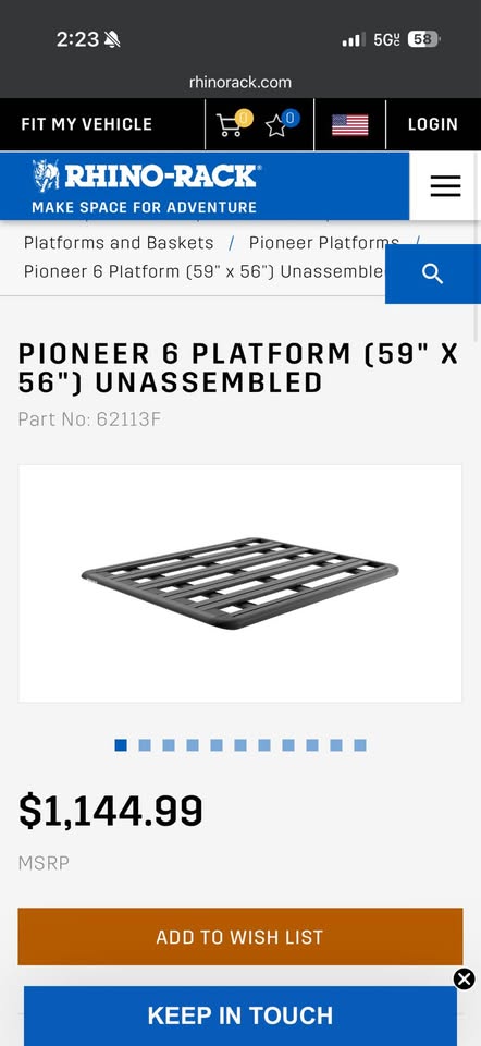 Rhino rack pioneer 6 | 59”x56” in Seattle, WA (photo 3) — photo 3