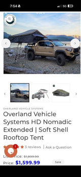 Overland Vehicle Systems HD Nomadic Extended Soft Shell Rooftop Tent with Tyger Auto Plate Style Bed Rack in Portland, OR (photo 4)