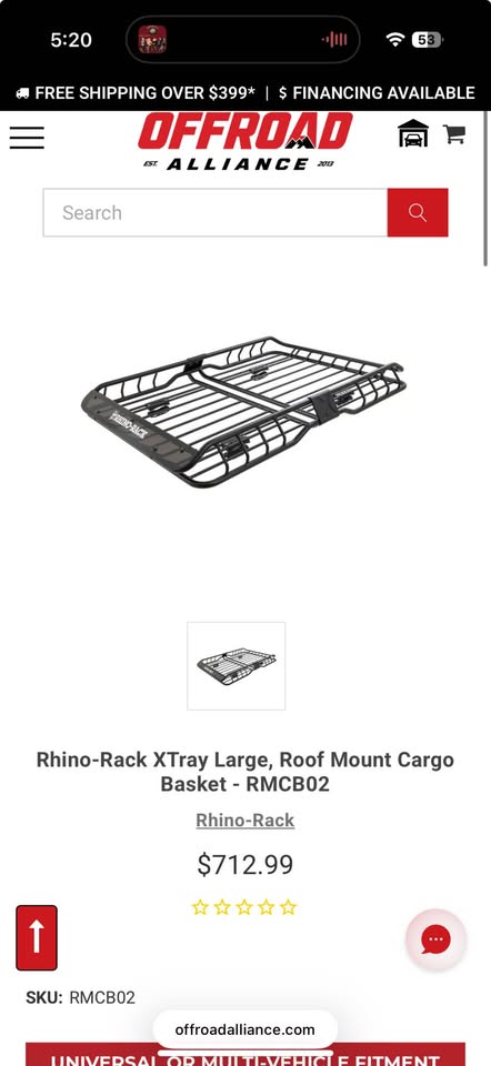 Rhino rack roof mount cargo basket XL in Provo, UT (photo 2) — photo 2