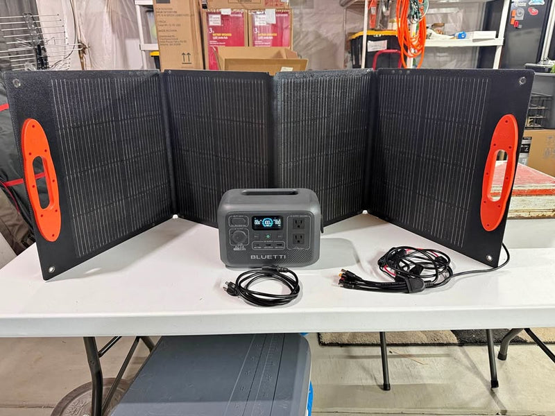 Bluetti AC2A Power Station w/ Sokiovola 120W Portable Solar Panel for Camping or outdoor activities in Commerce City, CO (photo 1) — photo 1