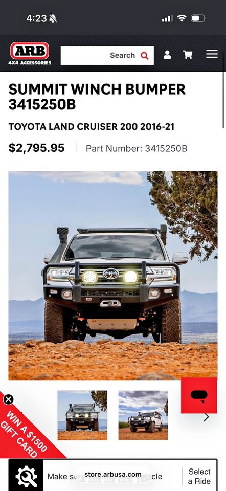 ARB Summit Winch Bumper 2016-2021 Toyota Land Cruiser 200