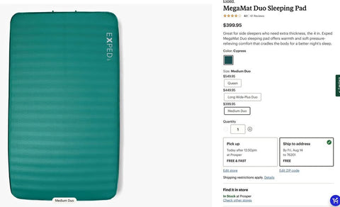 Sleeping pad- ExPed Megamat Duo 10m