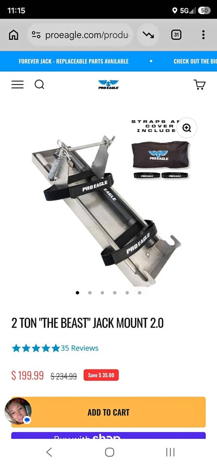 Pro eagle 2-ton jack mount