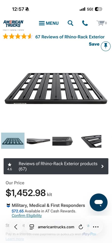 2024 F-350 Rhino-Rack black roof rack in Casa Grande, AZ (photo 2)