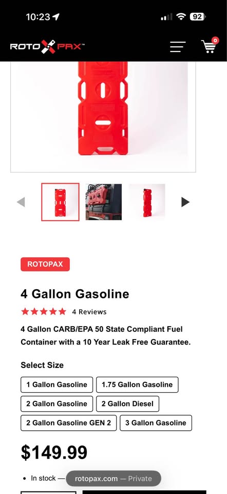 2 x 4-gal Rotopax Gas Cans in Peoria, AZ (photo 5) — photo 5