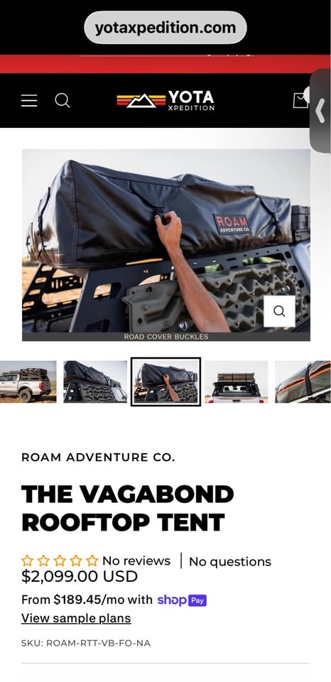 Roam Vagabond Rooftop Tent in Carson City, NV (photo 4) — photo 4