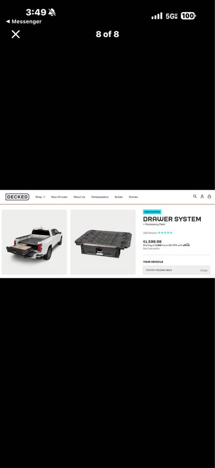 Decked truck bed drawer system for Tacoma short bed (photo 6) — photo 6