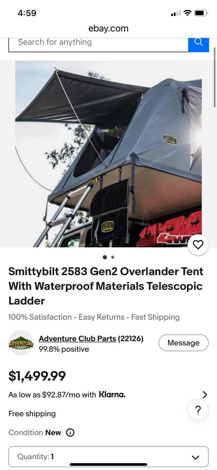 Smittybilt Gen 2 rooftop tent in Chandler, AZ (photo 2)