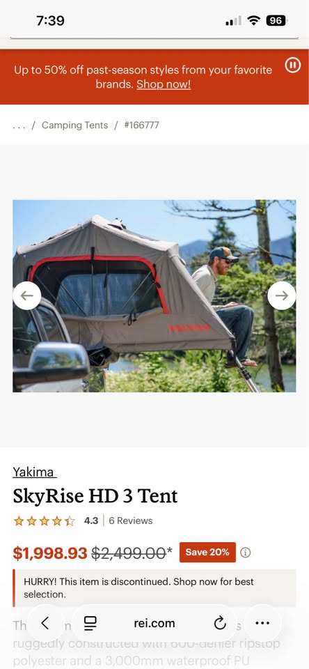 Yakima SkyRise HD 3 Rooftop Tent in Fort Collins, CO (photo 8) — photo 8