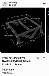 Overland Vehicle Systems HD Nomadic Extended Soft Shell Rooftop Tent with Tyger Auto Plate Style Bed Rack in Portland, OR (photo 5)