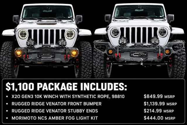 Bumper + Winch + LED fog light package — photo 2